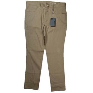 New G/Fore Men's Cotton 5 Pocket Straight Leg Pants Dune 35 x 32 Golf Athleisure